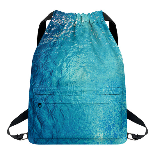 Sea Water Surface Print Drawstring Backpack