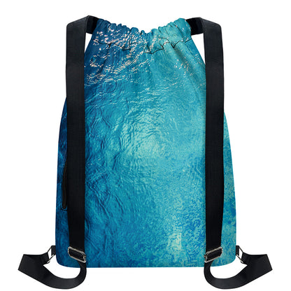 Sea Water Surface Print Drawstring Backpack