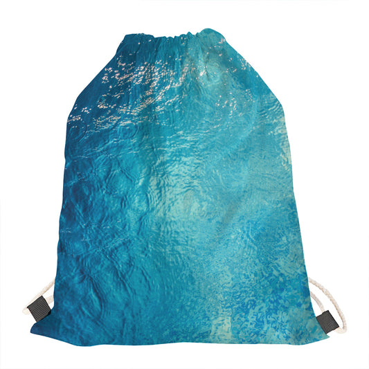Sea Water Surface Print Drawstring Bag