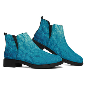 Sea Water Surface Print Flat Ankle Boots