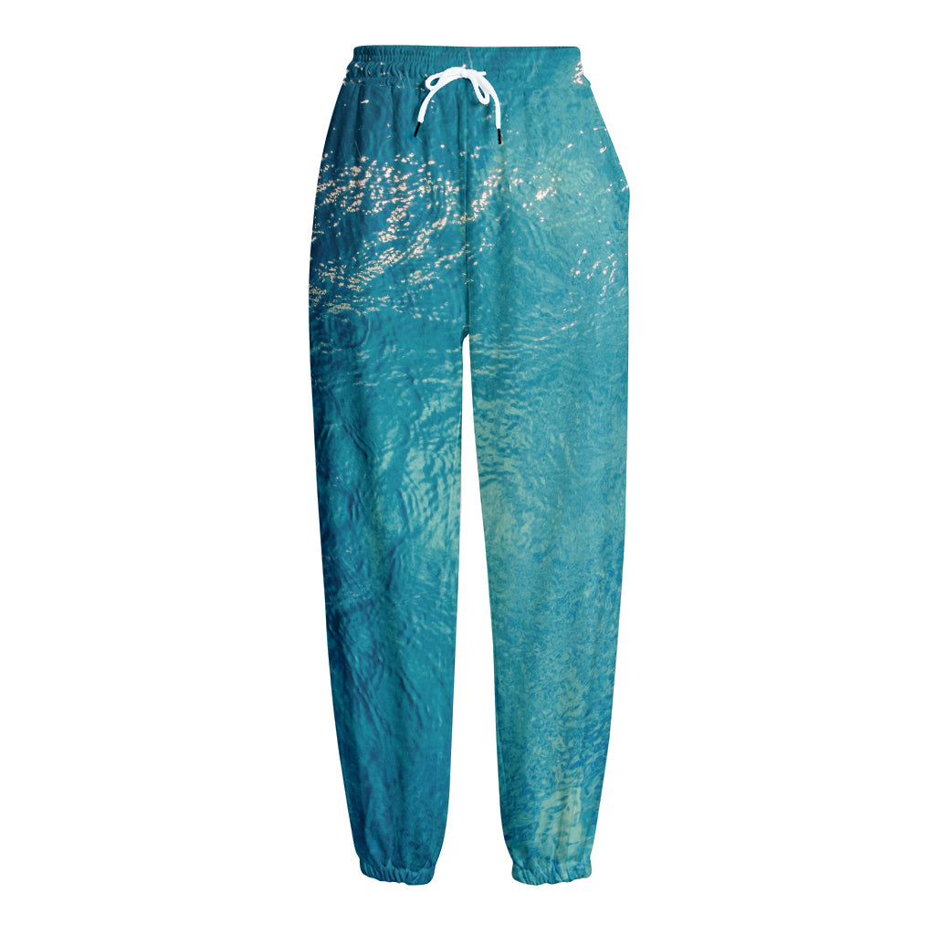 Sea Water Surface Print Fleece Lined Knit Pants