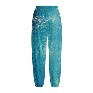 Sea Water Surface Print Fleece Lined Knit Pants