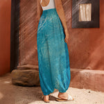 Sea Water Surface Print Harem Pants