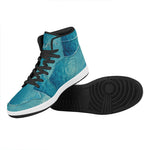 Sea Water Surface Print High Top Leather Sneakers