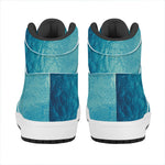 Sea Water Surface Print High Top Leather Sneakers