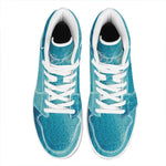 Sea Water Surface Print High Top Leather Sneakers
