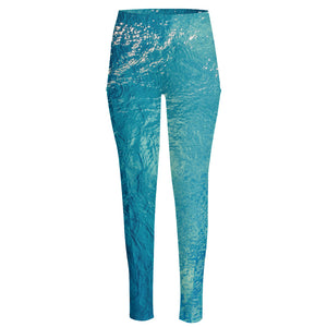 Sea Water Surface Print High-Waisted Pocket Leggings