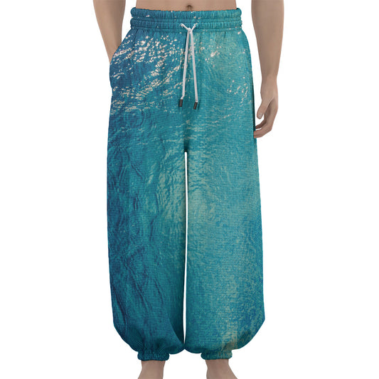 Sea Water Surface Print Lantern Pants