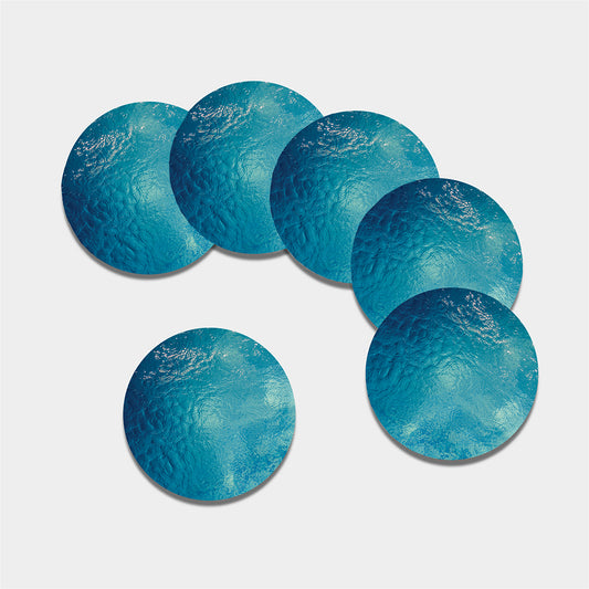 Sea Water Surface Print Leather Coaster Set