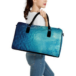 Sea Water Surface Print Leather Duffle Bag