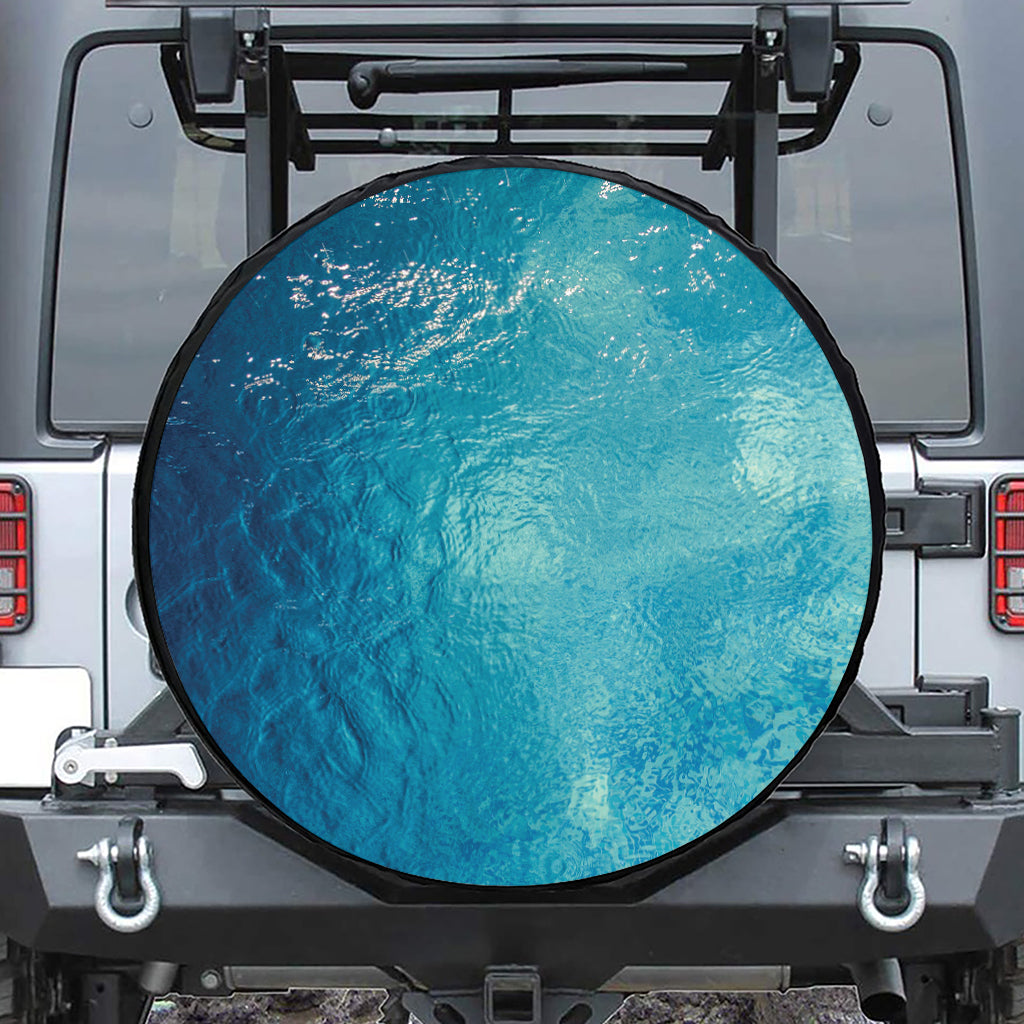 Sea Water Surface Print Leather Spare Tire Cover