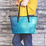Sea Water Surface Print Leather Tote Bag