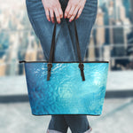 Sea Water Surface Print Leather Tote Bag