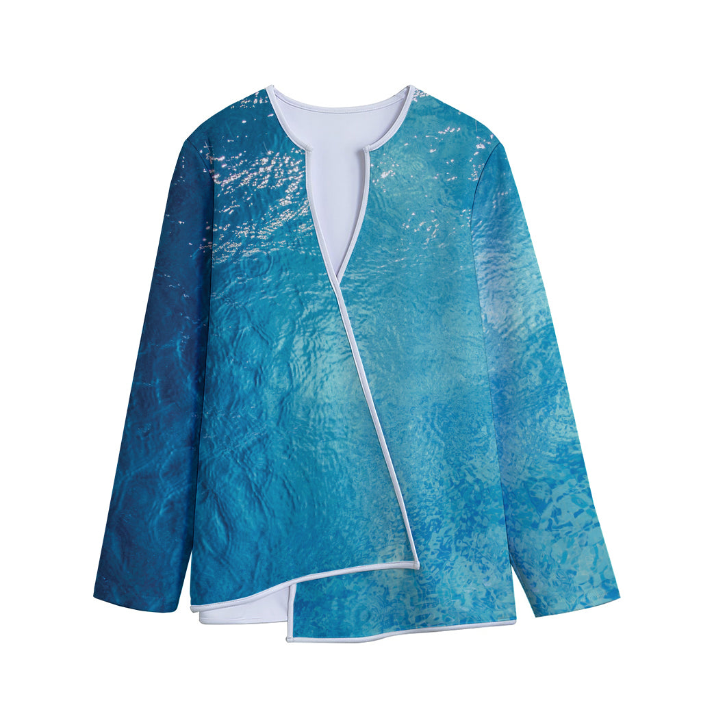 Sea Water Surface Print Long Sleeve Short Coat