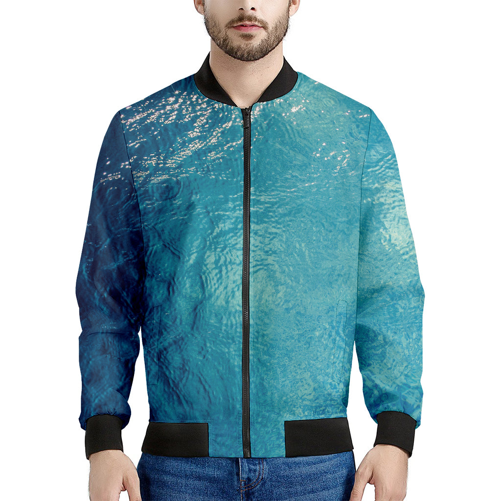 Sea Water Surface Print Men's Bomber Jacket
