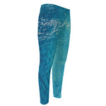 Sea Water Surface Print Men's Compression Pants