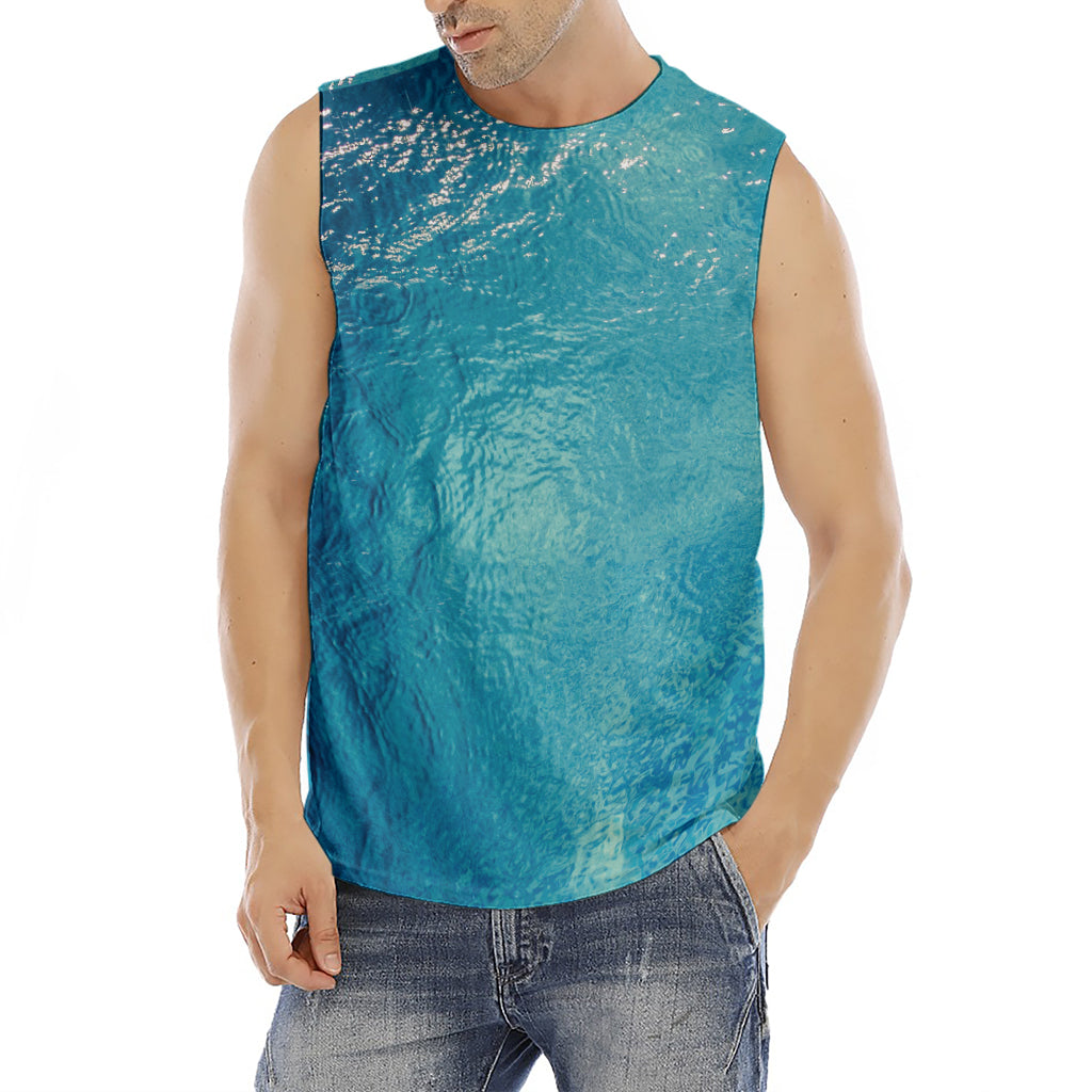 Sea Water Surface Print Men's Fitness Tank Top