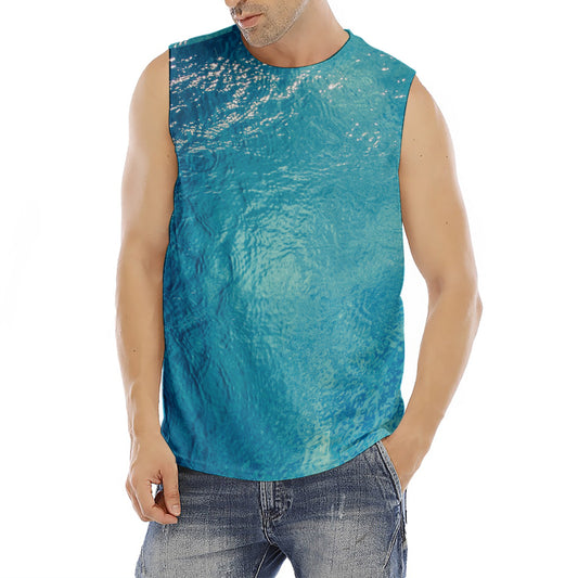 Sea Water Surface Print Men's Fitness Tank Top