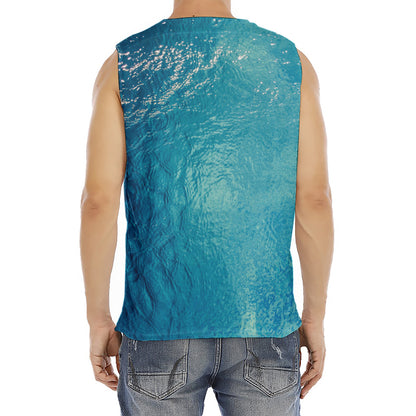 Sea Water Surface Print Men's Fitness Tank Top