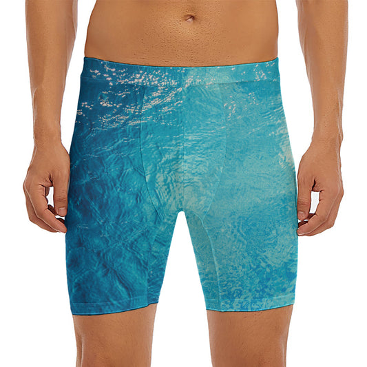 Sea Water Surface Print Men's Long Boxer Briefs