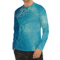 Sea Water Surface Print Men's Long Sleeve Rash Guard