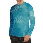 Sea Water Surface Print Men's Long Sleeve Rash Guard