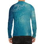 Sea Water Surface Print Men's Long Sleeve Rash Guard