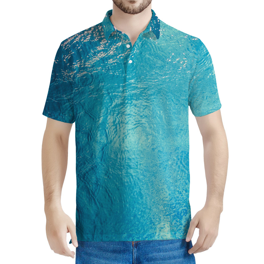 Sea Water Surface Print Men's Polo Shirt