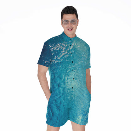 Sea Water Surface Print Men's Rompers