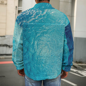 Sea Water Surface Print Men's Shirt Jacket