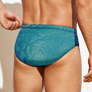 Sea Water Surface Print Men's Swim Briefs