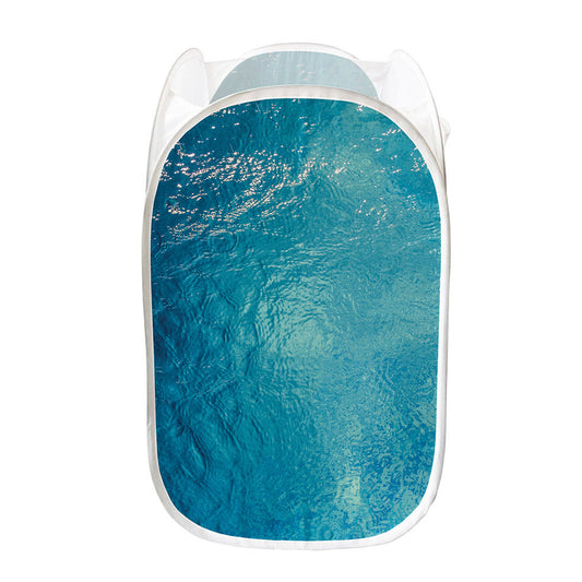 Sea Water Surface Print Mesh Laundry Hamper