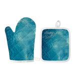 Sea Water Surface Print Oven Mitt And Pot Holder Set