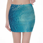 Sea Water Surface Print Pencil Mini Skirt