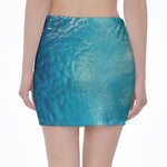 Sea Water Surface Print Pencil Mini Skirt