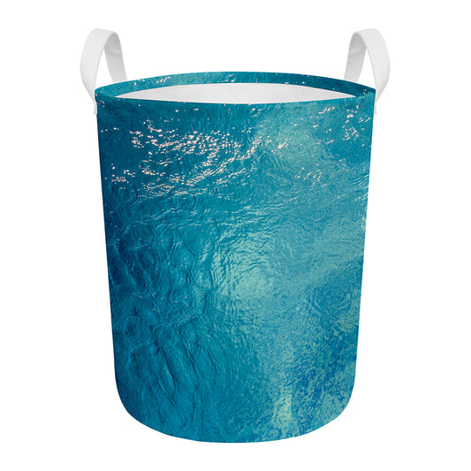 Sea Water Surface Print Round Laundry Basket
