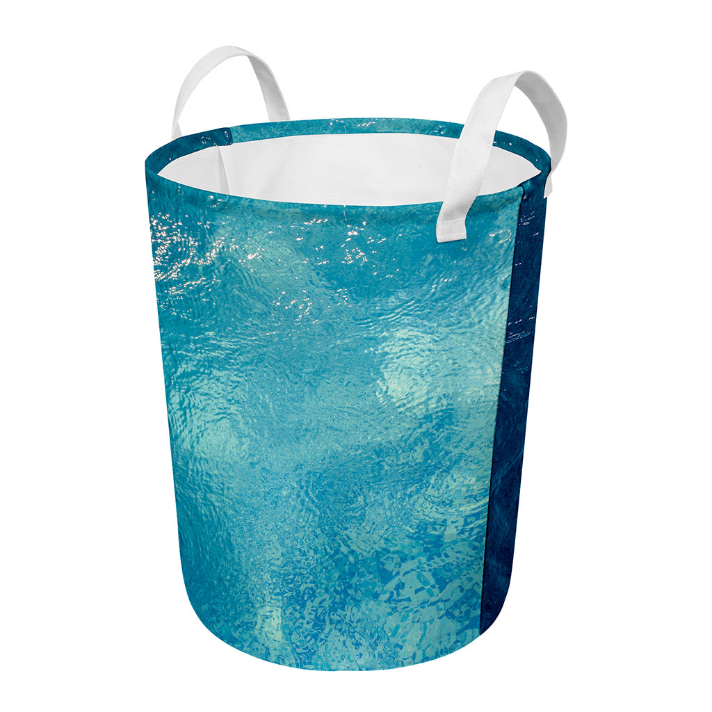 Sea Water Surface Print Round Laundry Basket