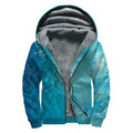 Sea Water Surface Print Sherpa Lined Zip Up Hoodie