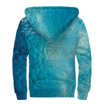 Sea Water Surface Print Sherpa Lined Zip Up Hoodie