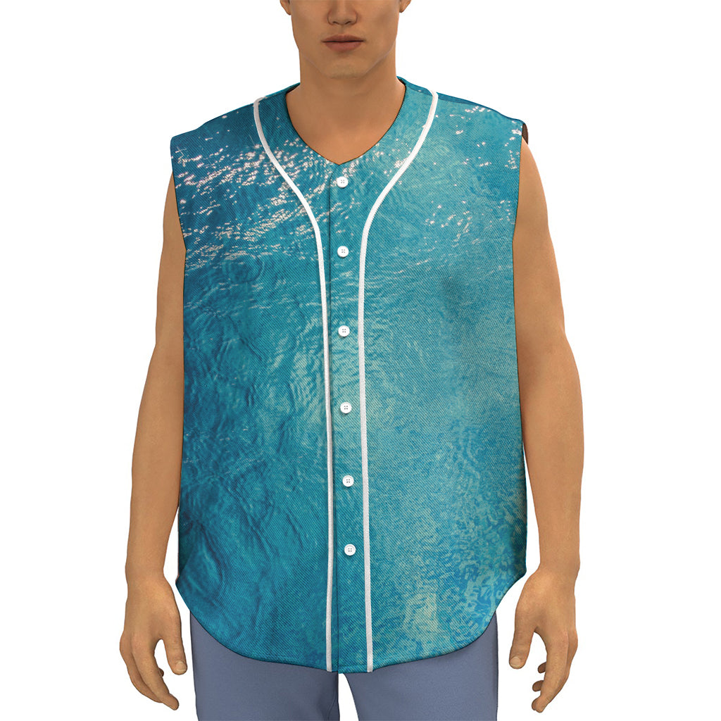 Sea Water Surface Print Sleeveless Baseball Jersey