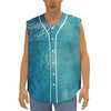 Sea Water Surface Print Sleeveless Baseball Jersey