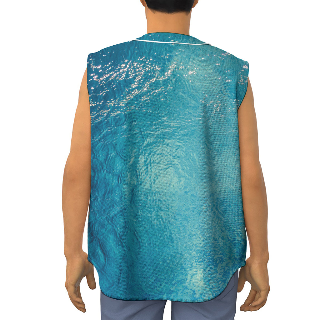 Sea Water Surface Print Sleeveless Baseball Jersey