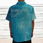 Sea Water Surface Print Textured Short Sleeve Shirt