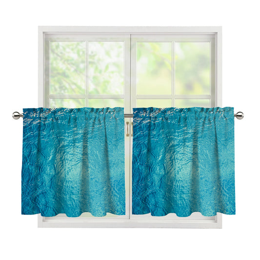 Sea Water Surface Print Tier Curtains