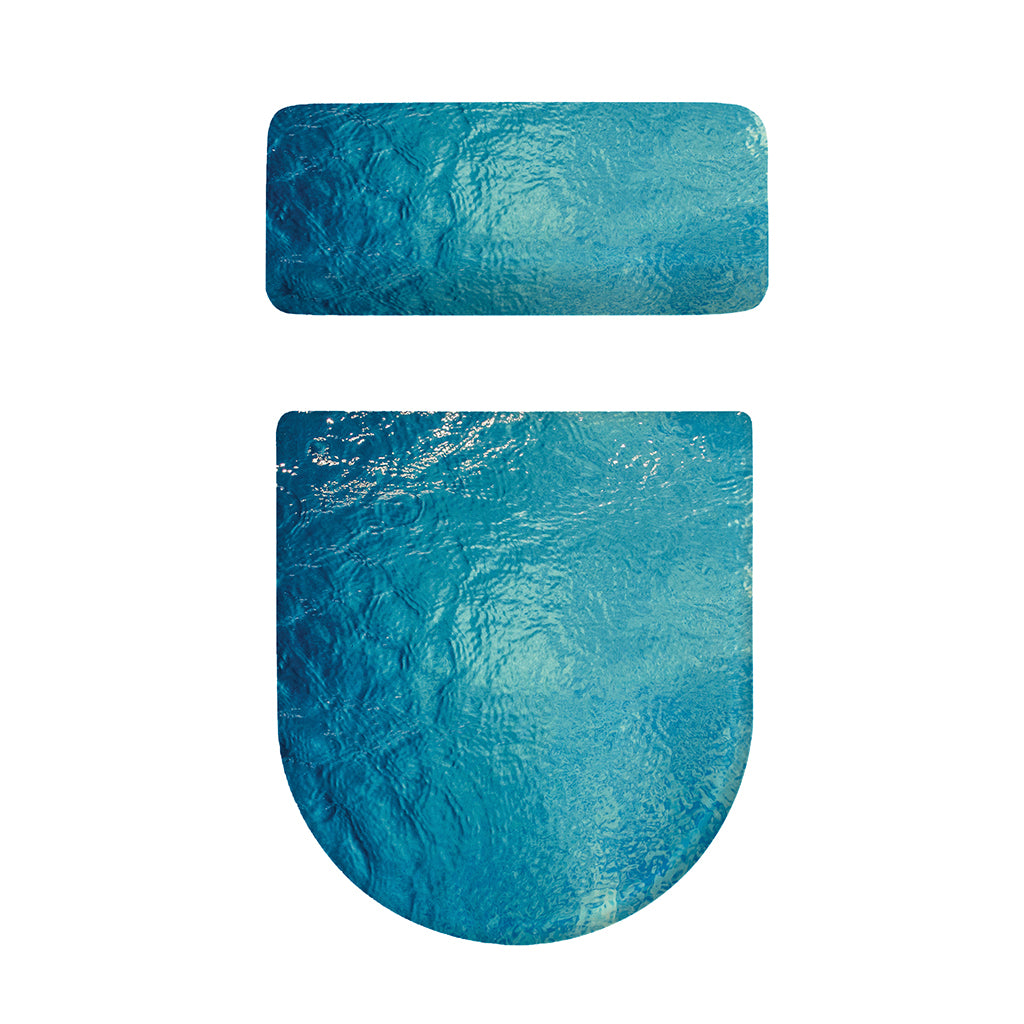 Sea Water Surface Print Toilet Lid And Tank Cover Set