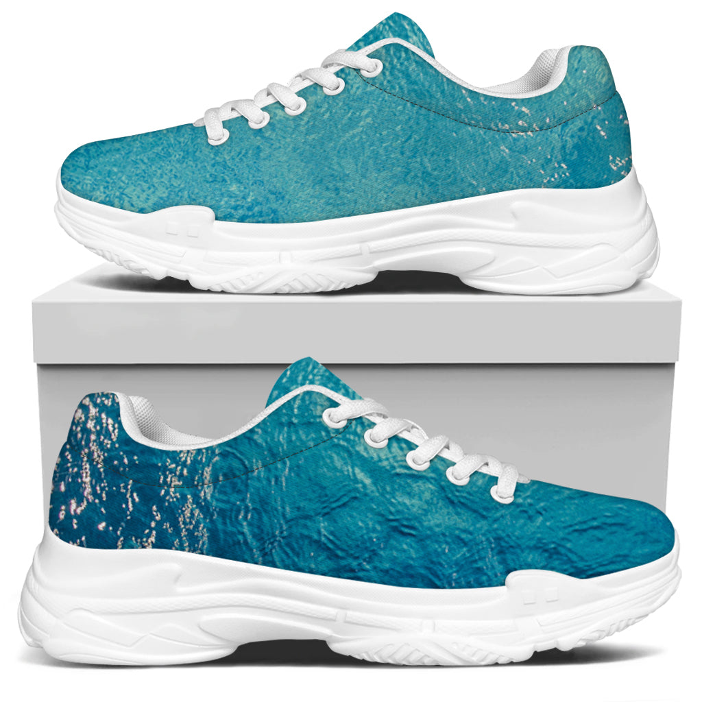 Sea Water Surface Print White Chunky Shoes