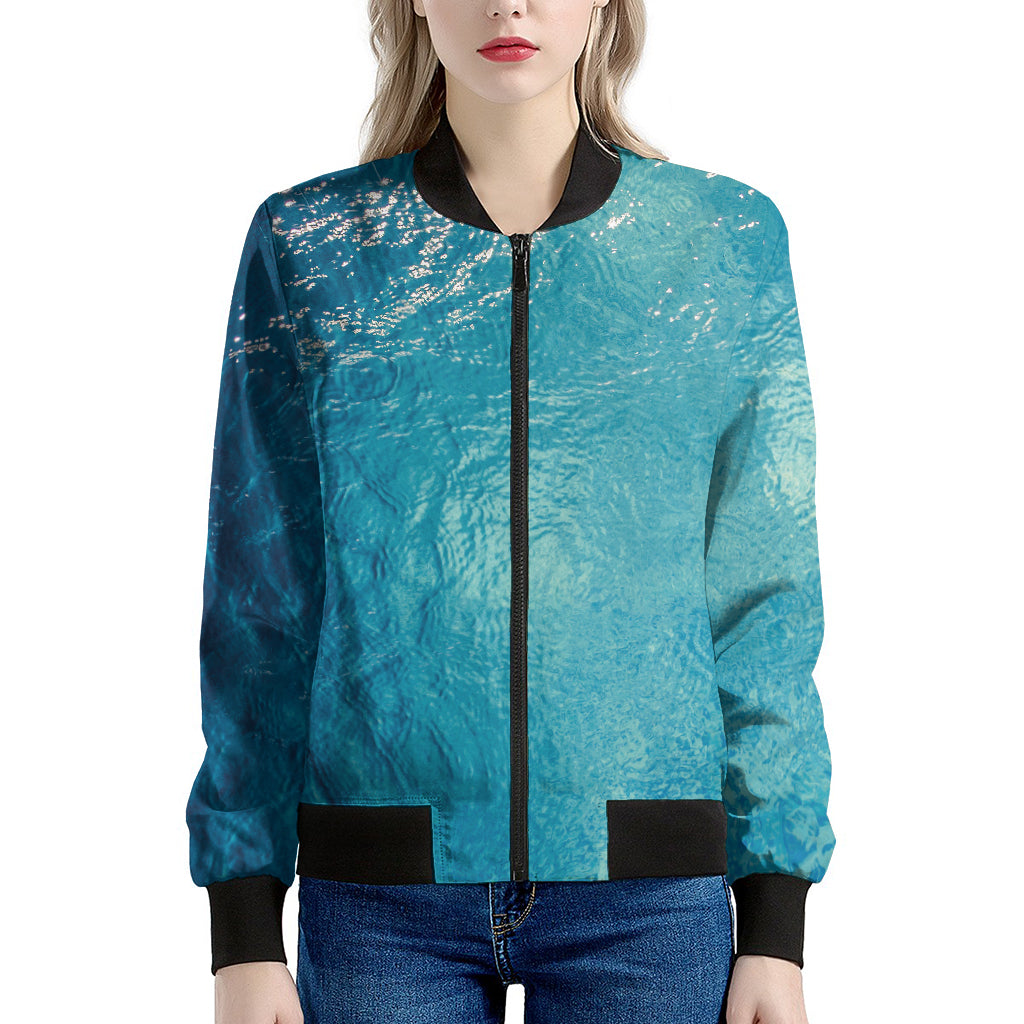 Sea Water Surface Print Women's Bomber Jacket