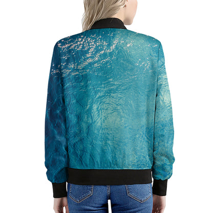 Sea Water Surface Print Women's Bomber Jacket