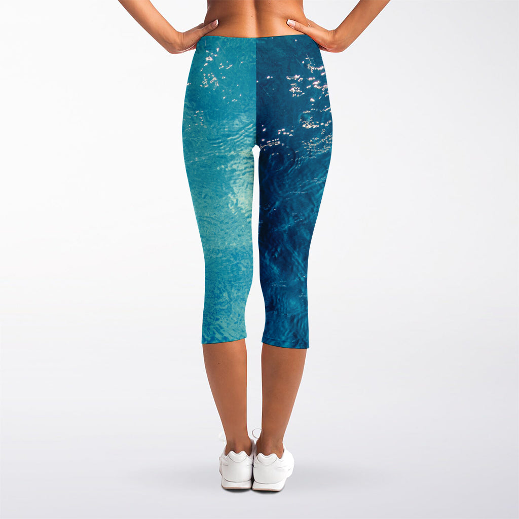Sea Water Surface Print Women's Capri Leggings