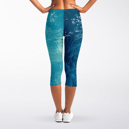 Sea Water Surface Print Women's Capri Leggings